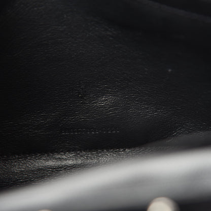 Saint Laurent Grain De Poudre Matelasse Chevron Monogram Chain Wallet Black 8 of 9