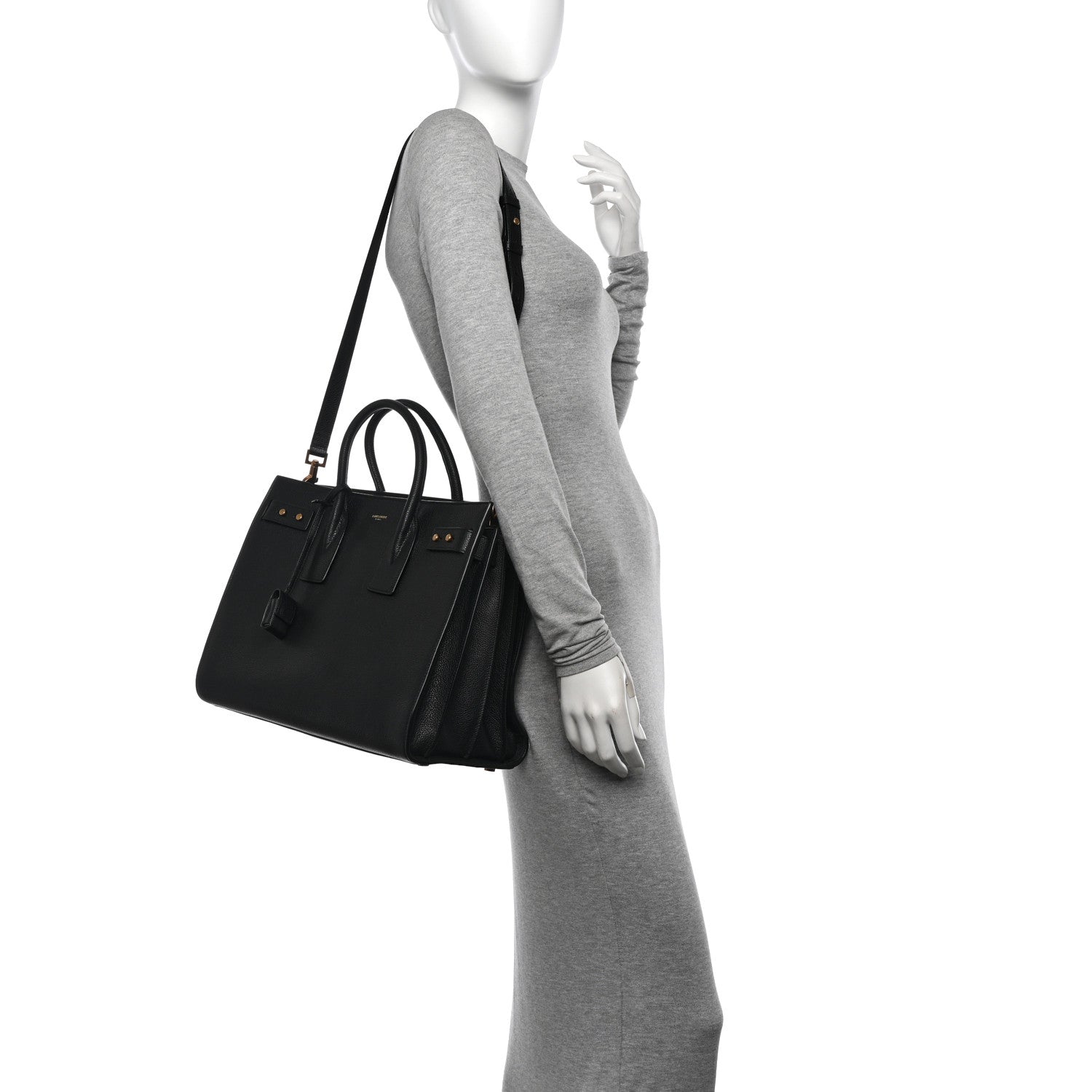 Saint Laurent Grained Calfskin Large Souple Sac De Jour Black 2 of 10