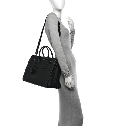 Saint Laurent Grained Calfskin Large Souple Sac De Jour Black 2 of 10