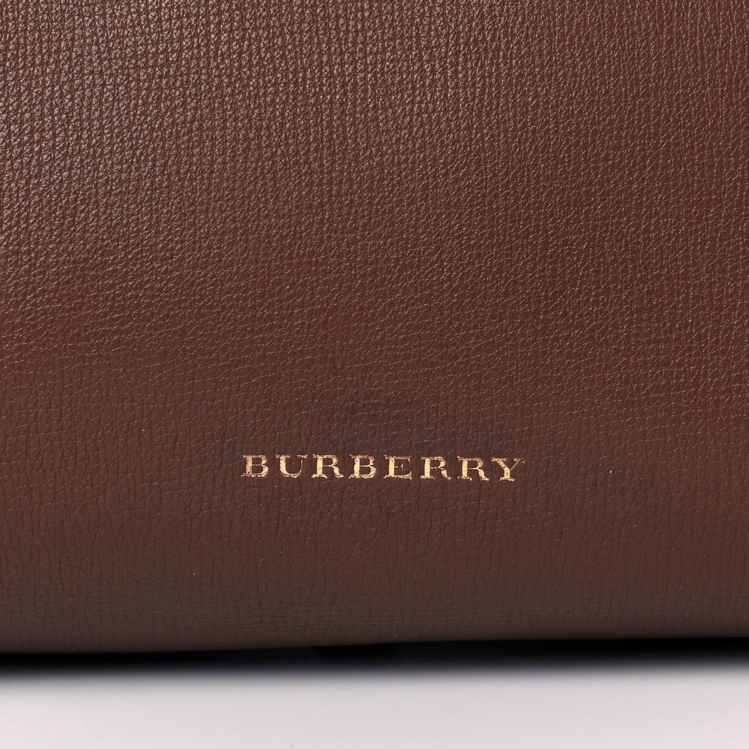 Burberry Grainy Calfskin House Check Medium Banner Tote Tan 8 of 17