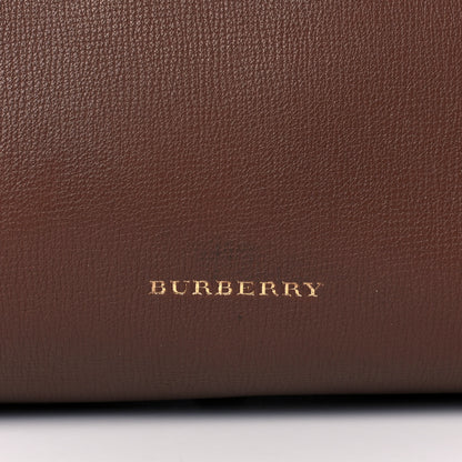 Burberry Grainy Calfskin House Check Medium Banner Tote Tan 8 of 17