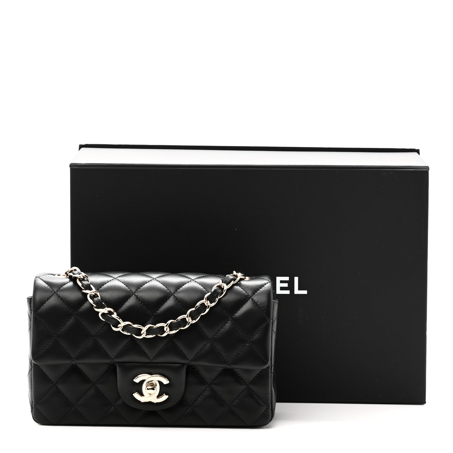 Chanel Lambskin Quilted Mini Rectangular Flap Black 11 of 11