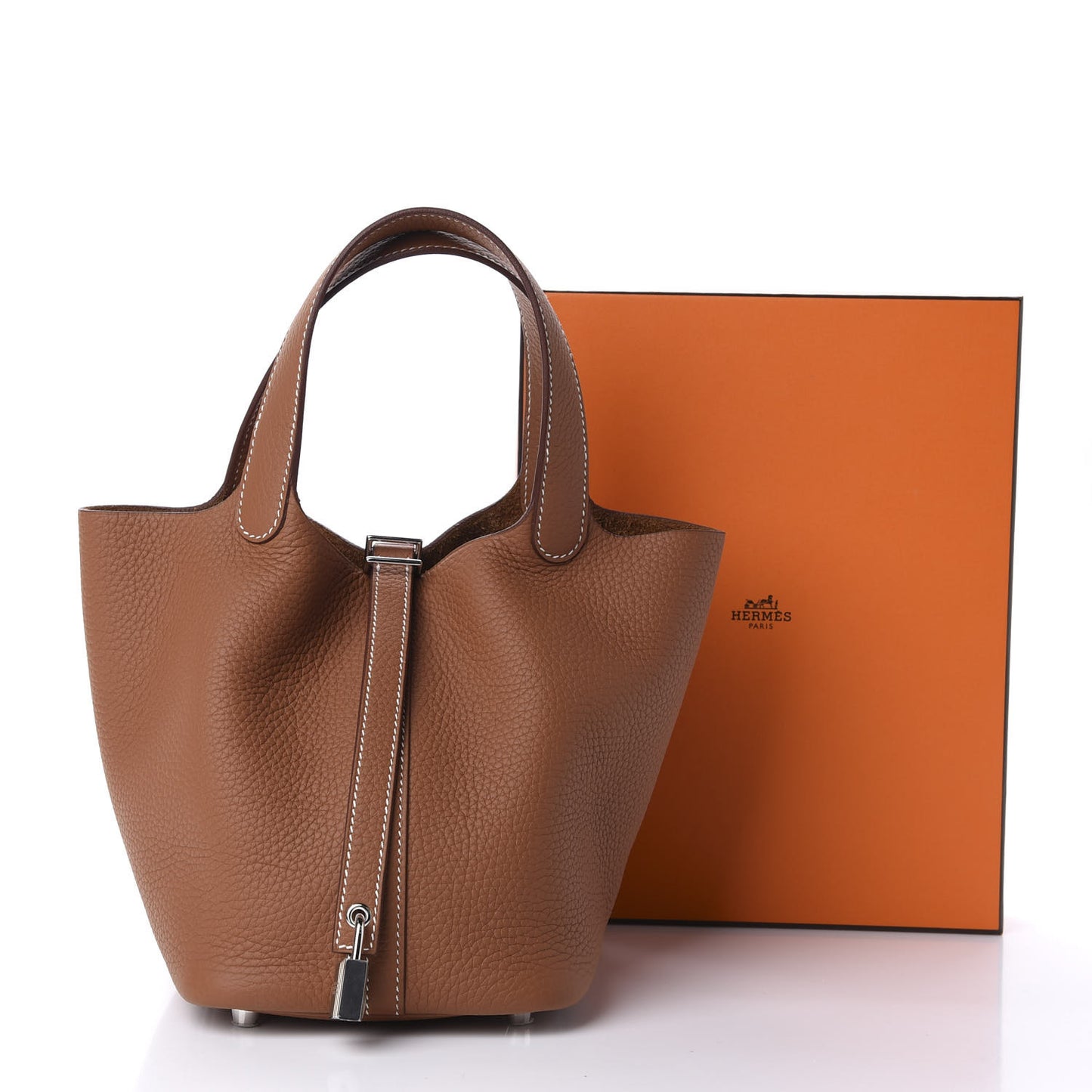 Taurillon Clemence Picotin Lock 18 PM Gold