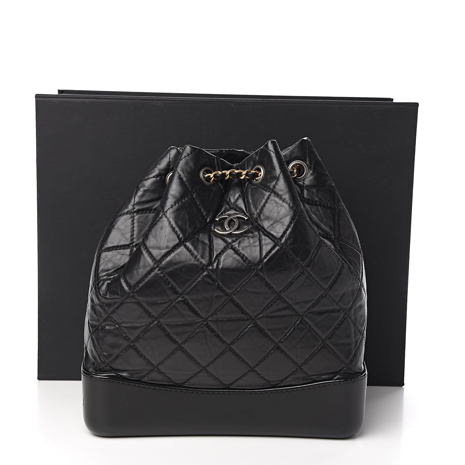 Chanel Aged Calfskin Quilted Gabrielle Backpack Black 10 of 10