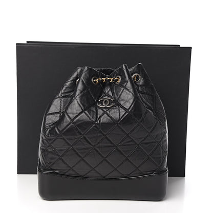 Chanel Aged Calfskin Quilted Gabrielle Backpack Black 10 of 10