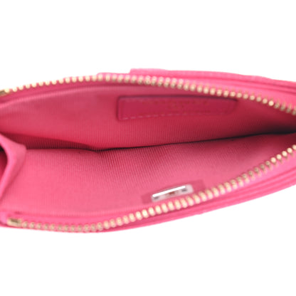 Chanel Caviar Quilted Flap Zip Card Holder Dark Pink 5 of 8
