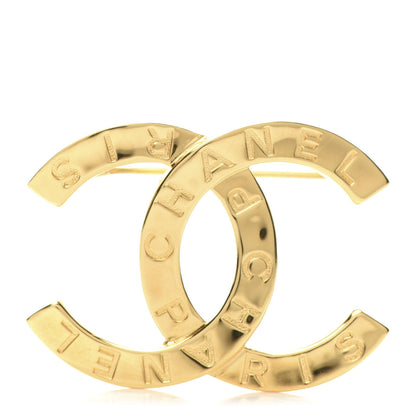 Chanel Metal Paris Button CC Large Brooch Gold 1 of 4