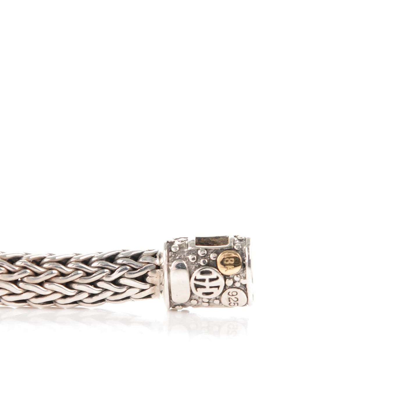 Sterling Silver 18K Yellow Gold Blue Topaz Classic Four Station Chain Clasp M Bracelet