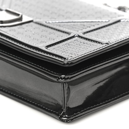 Christian Dior Metallic Patent Micro-Cannage Diorama Wallet on Chain Pouch Onyx Black 10 of 13