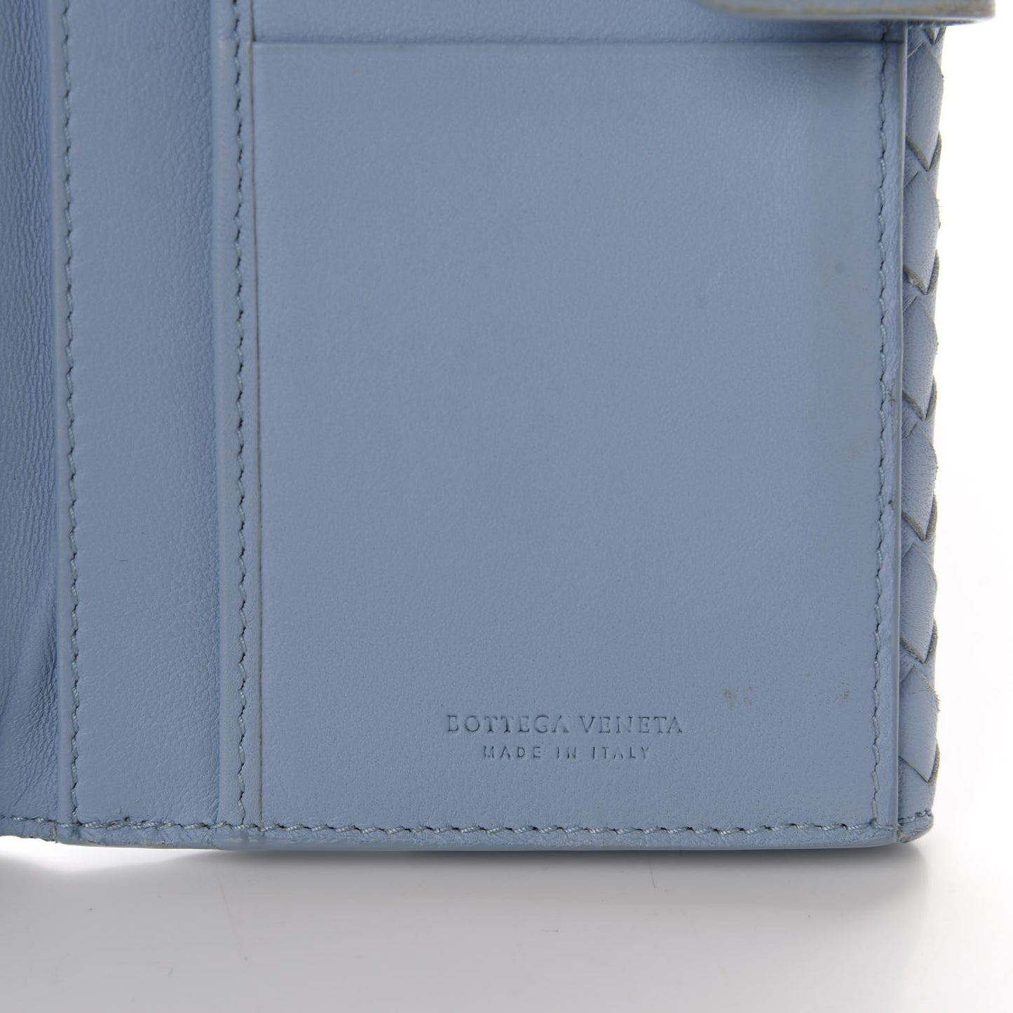 Nappa Intrecciato Continental Wallet Light Blue