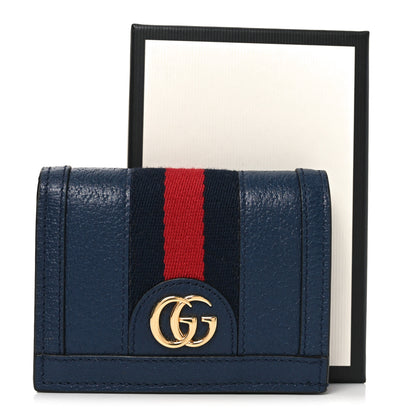 Gucci Textured Calfskin Web Ophidia Card Case Blue Agata 8 of 8