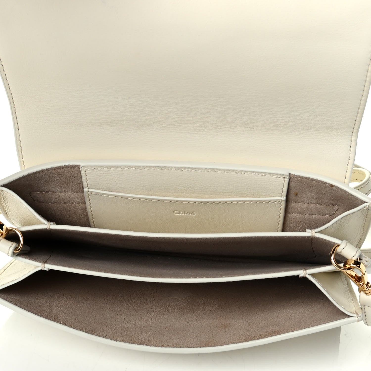 Chloe Calfskin Drew Bijou Clutch Natural White 4 of 5