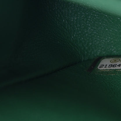 Chanel Caviar Quilted Jumbo Double Flap Green 9 of 9