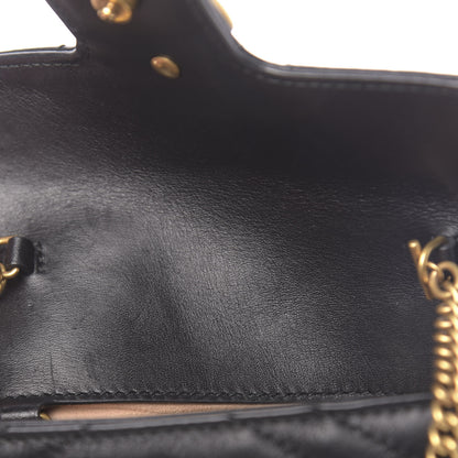 Gucci Calfskin Matelasse Super Mini GG Marmont Shoulder Bag Black 11 of 17