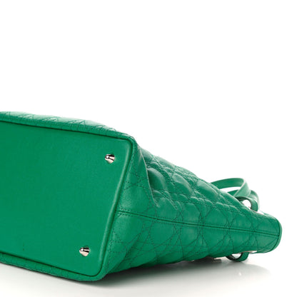 Christian Dior Coated Canvas Cannage Small Panarea Tote Green 7 of 11
