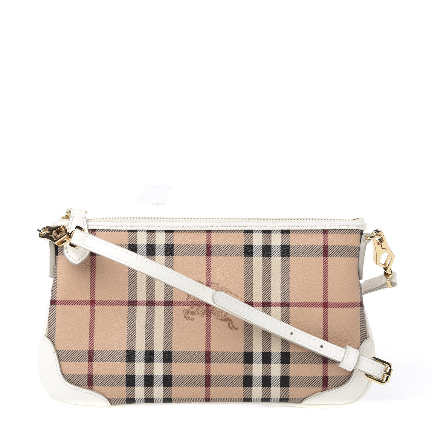 Haymarket Check Small Peyton Crossbody Clutch Bag White
