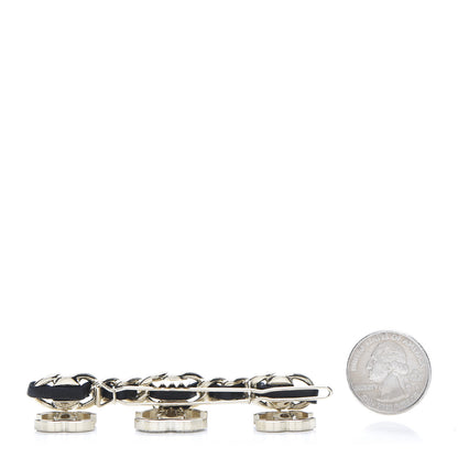 Chanel Metal Glass Lambskin Pearl CC Hair Clip Black Multicolor 2 of 4