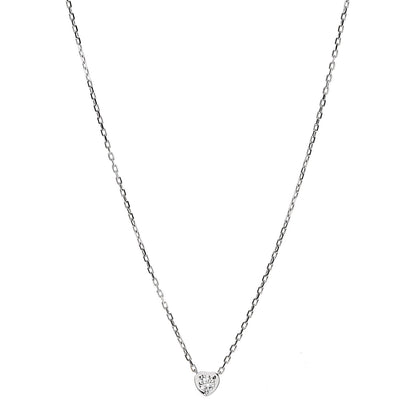 Cartier 18K White Gold Diamond D'Amour Heart Pendant Necklace 1 of 6