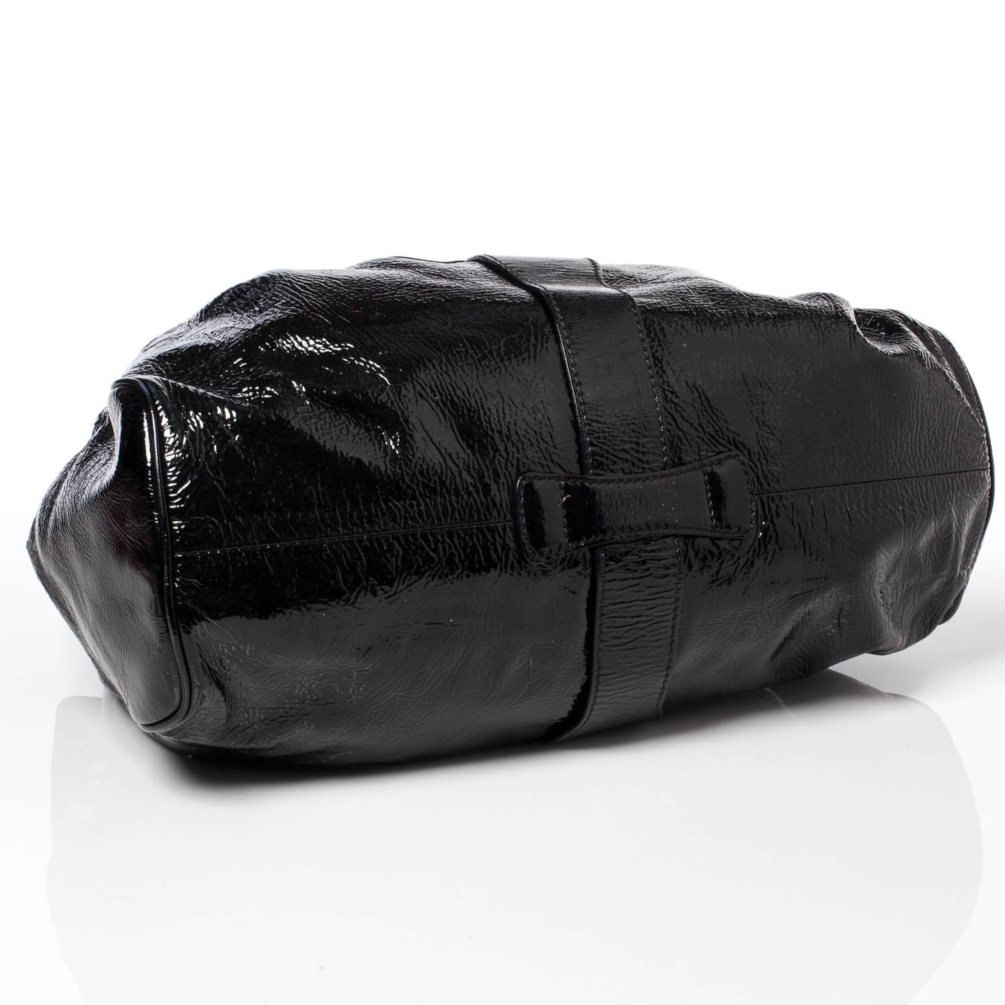 Crushed Patent Riki Bag Black
