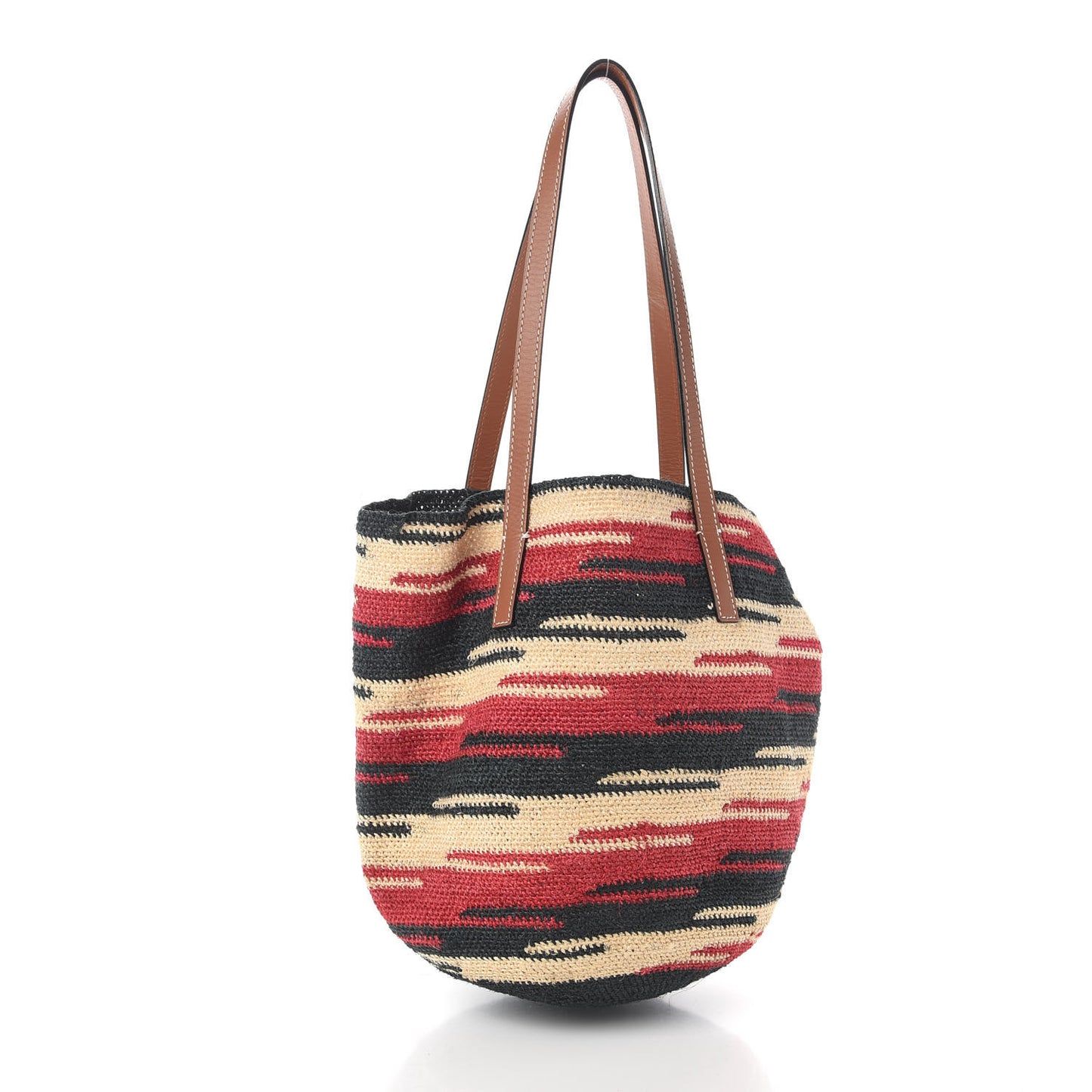 Sisal Calfskin Paula's Ibiza Shigra Tote Bag Multicolor