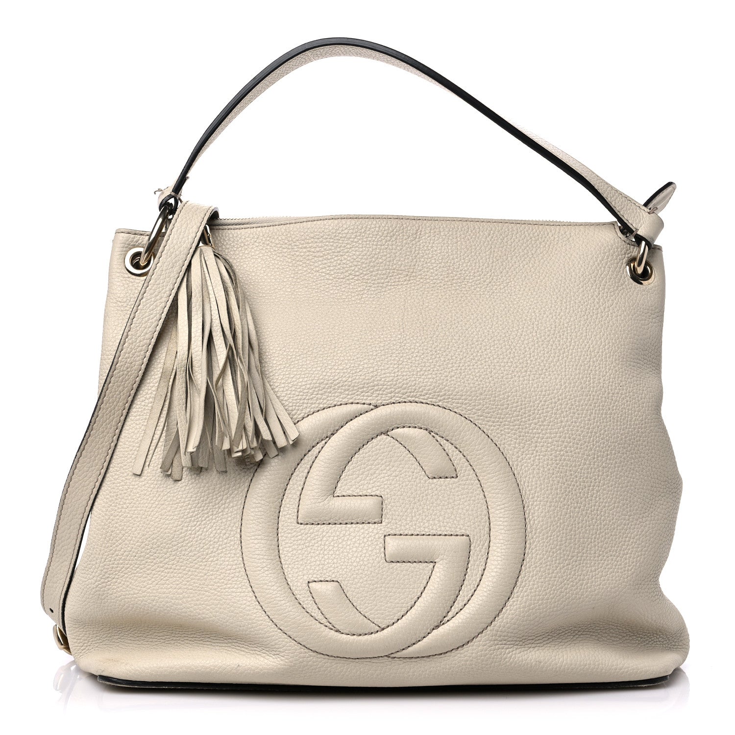 Gucci Pebbled Calfskin Large Soho Hobo Off White 1 of 22