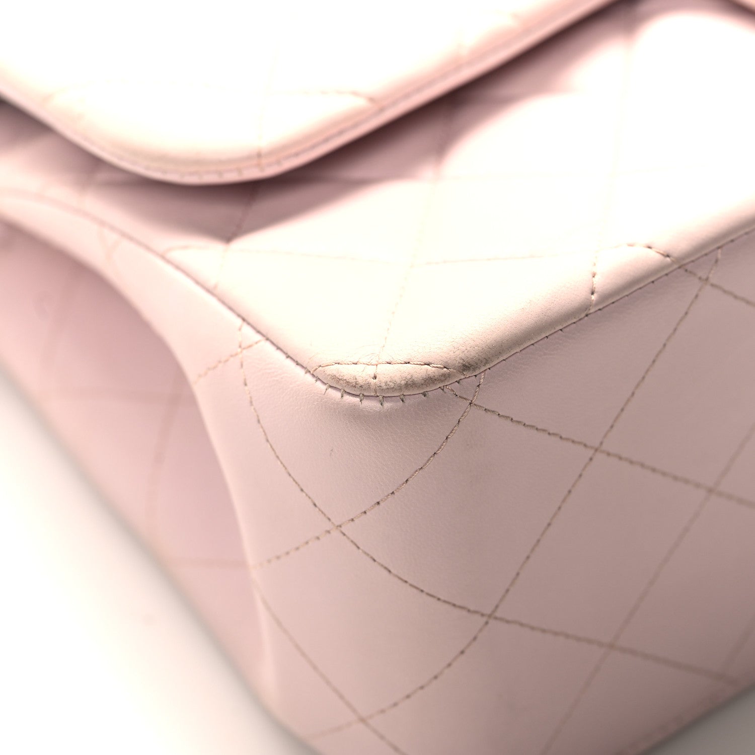 Chanel Lambskin Quilted Jumbo Double Flap Light Pink 9 of 14