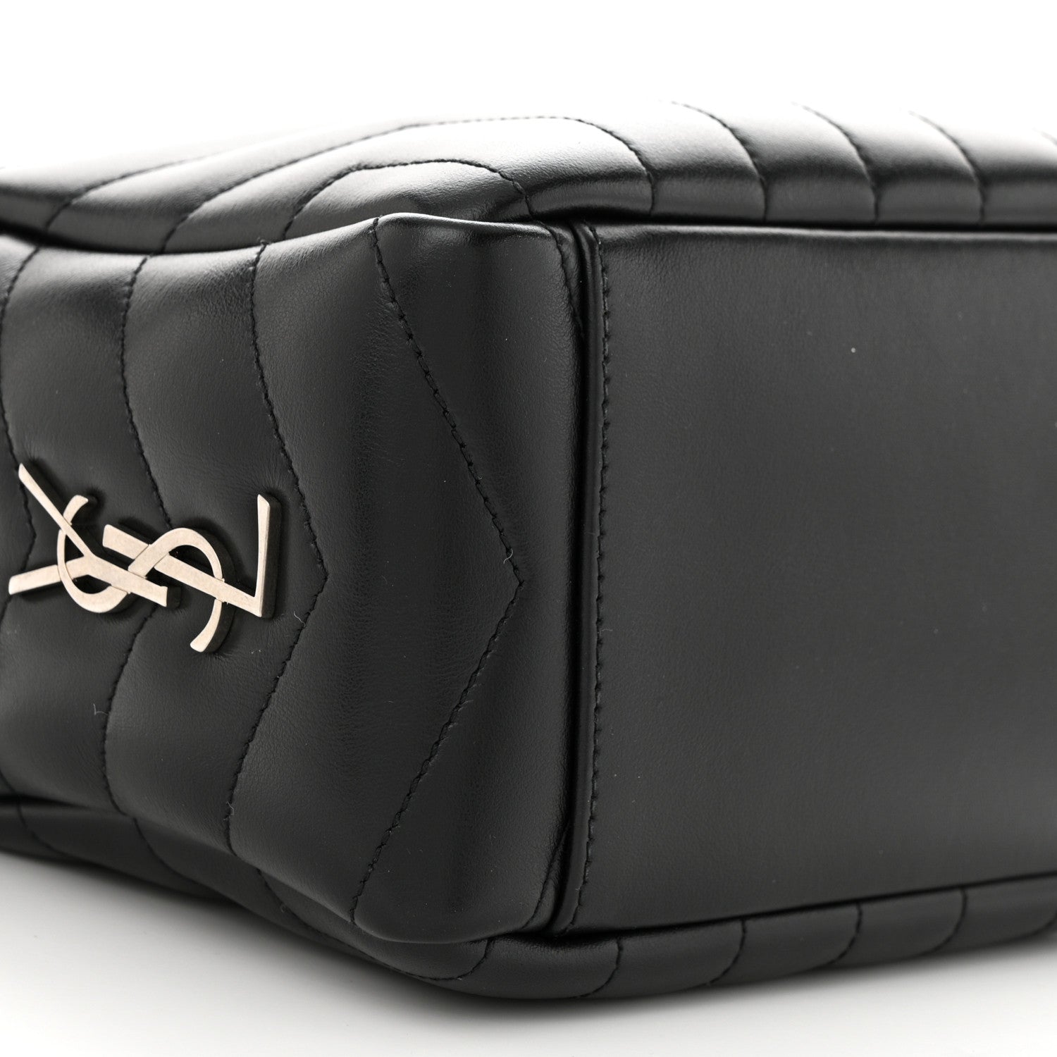 Saint Laurent Calfskin Y Quilted Monogram Small Loulou Bowling Bag Black 9 of 11