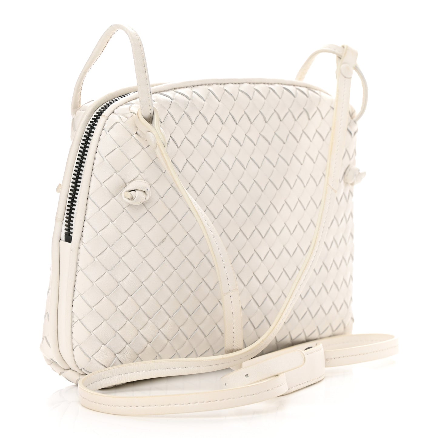 Nappa Intrecciato Nodini Crossbody Messenger White