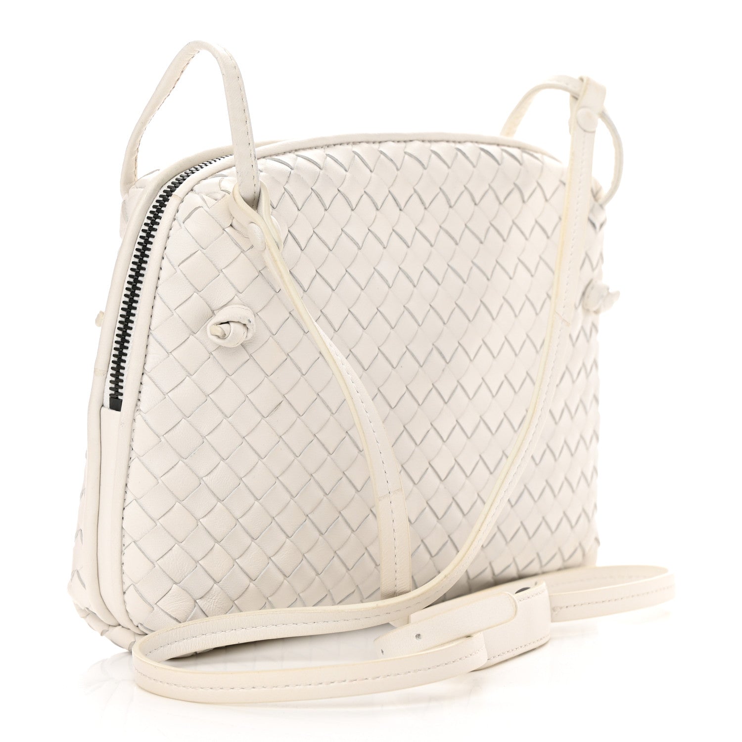 Bottega Veneta Nappa Intrecciato Nodini Crossbody Messenger White 3 of 17