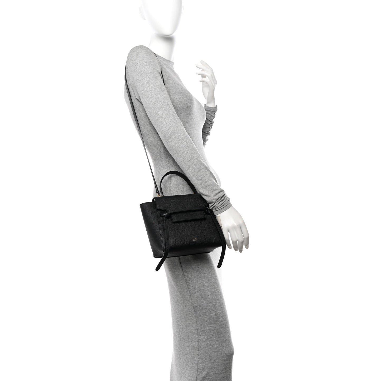 Grained Calfskin Nano Belt Bag Black