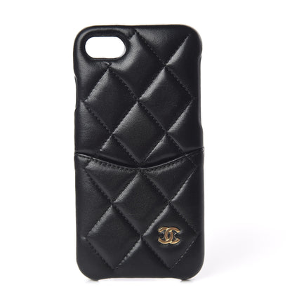 Chanel Lambskin Quilted iPhone 7/8 Coco Tech Case Black 1 of 7