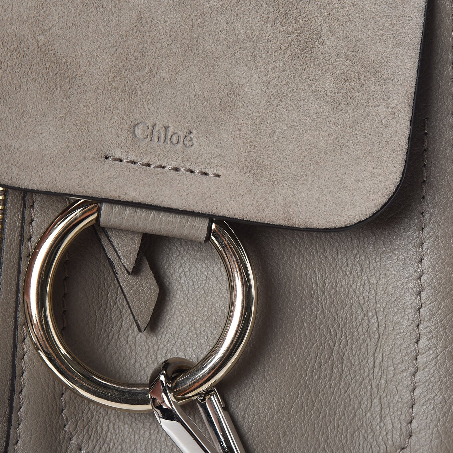 Suede Calfskin Mini Faye Backpack Motty Grey