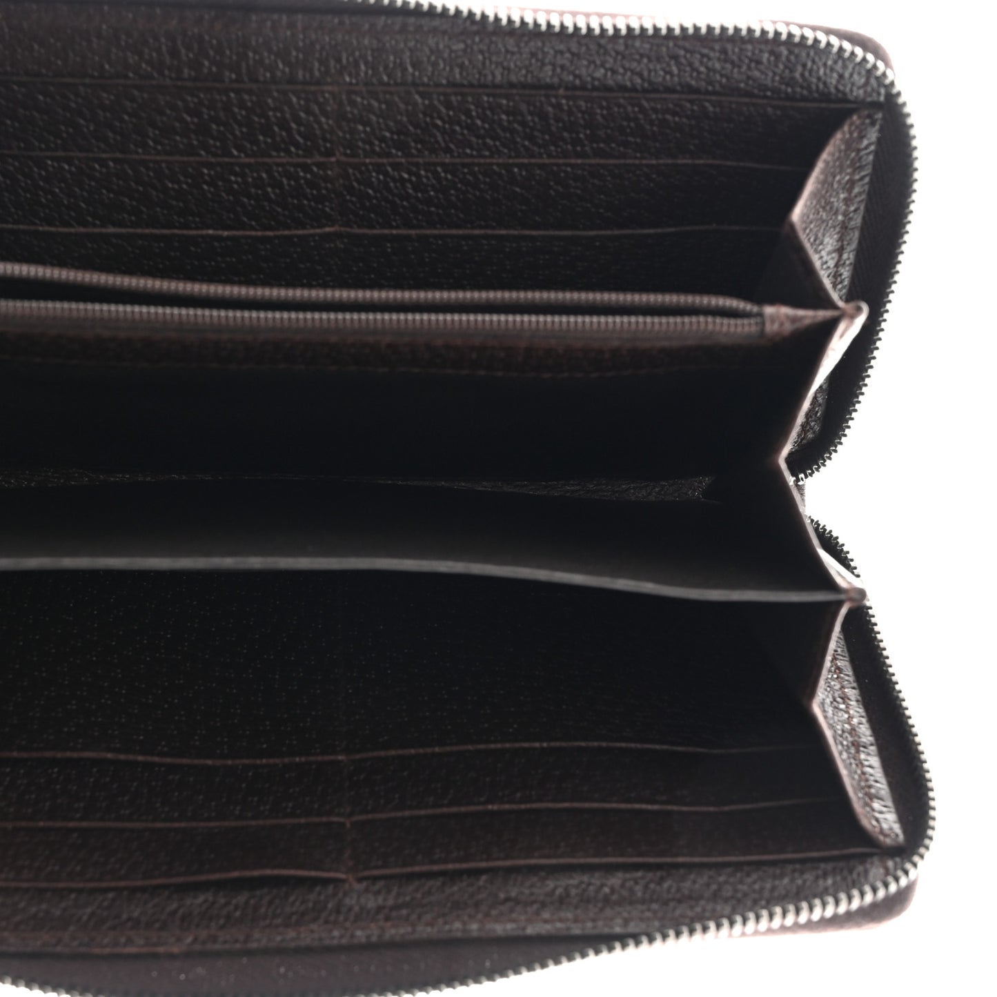Monogram Metal Bar Zip Around Wallet Dark Brown