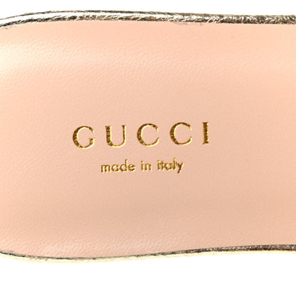 Gucci Galassia GG Marmont Flat Slide Sandals 37 Platino 7 of 8