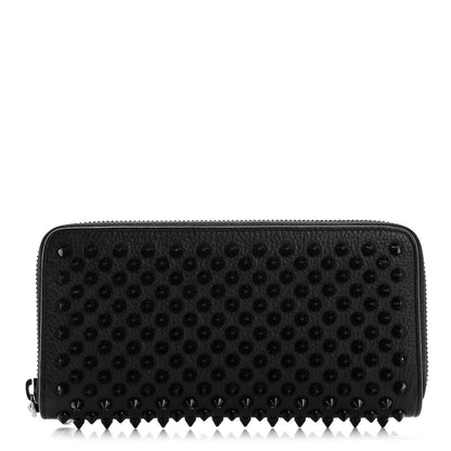 Christian Louboutin Calfskin Panettone Spiked Zip Around Wallet Black 1 of 8