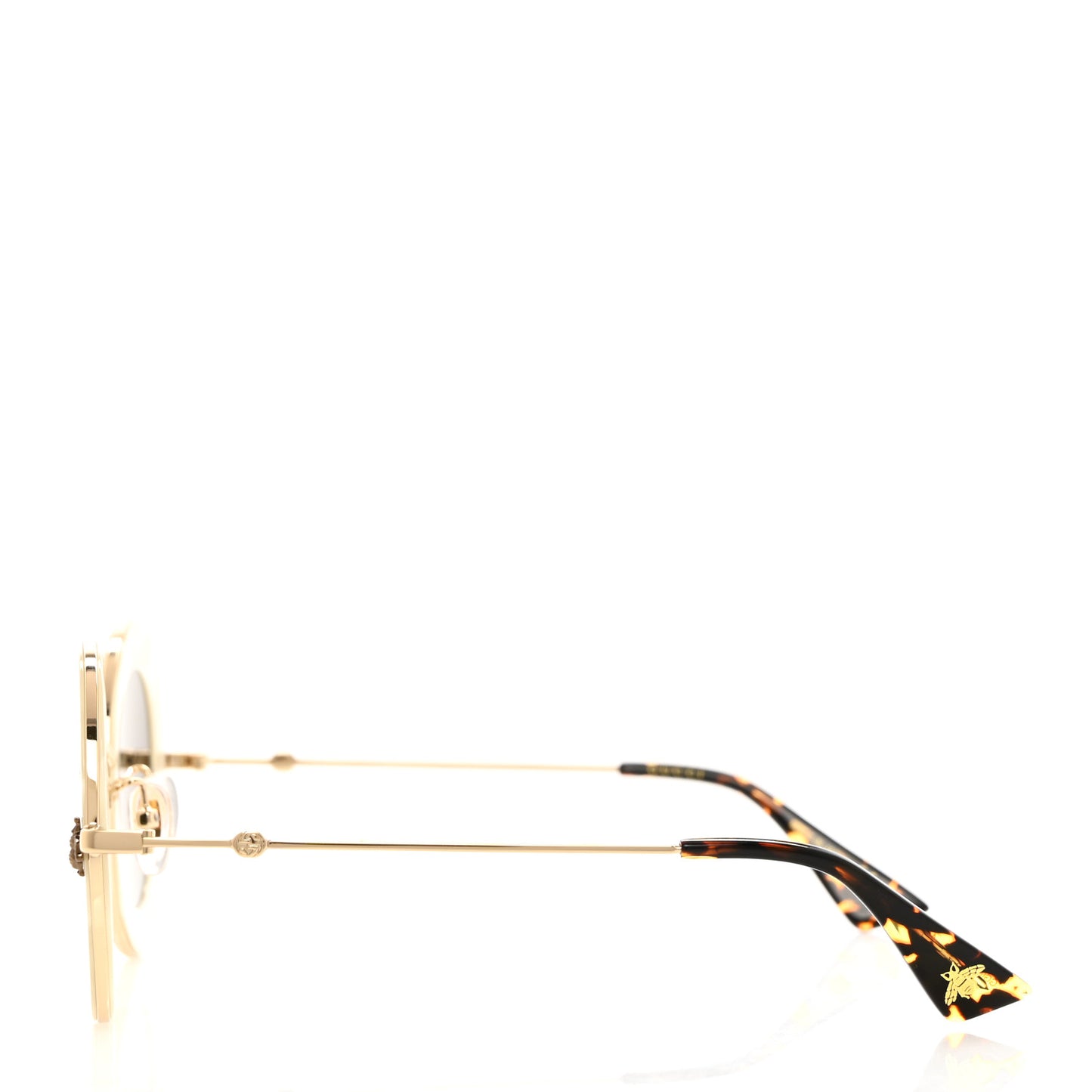 Metal L'Aveugle Par Amour Round Frame Sunglasses GG0113S White