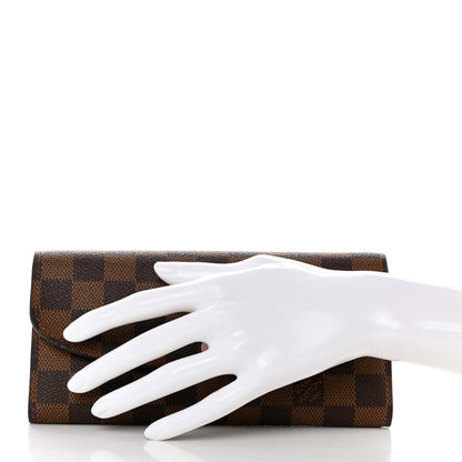 Louis Vuitton Damier Ebene Emilie Wallet Rose Ballerine 3 of 9
