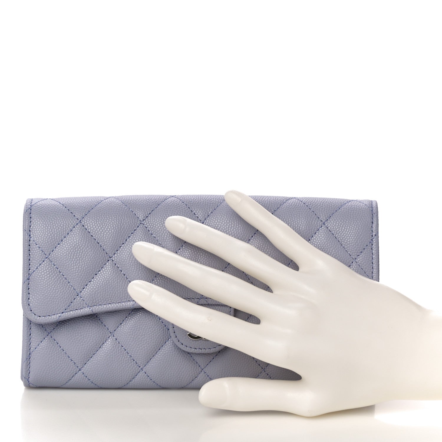 Chanel Caviar Quilted Large Flap Wallet Light Purple 2 of 11