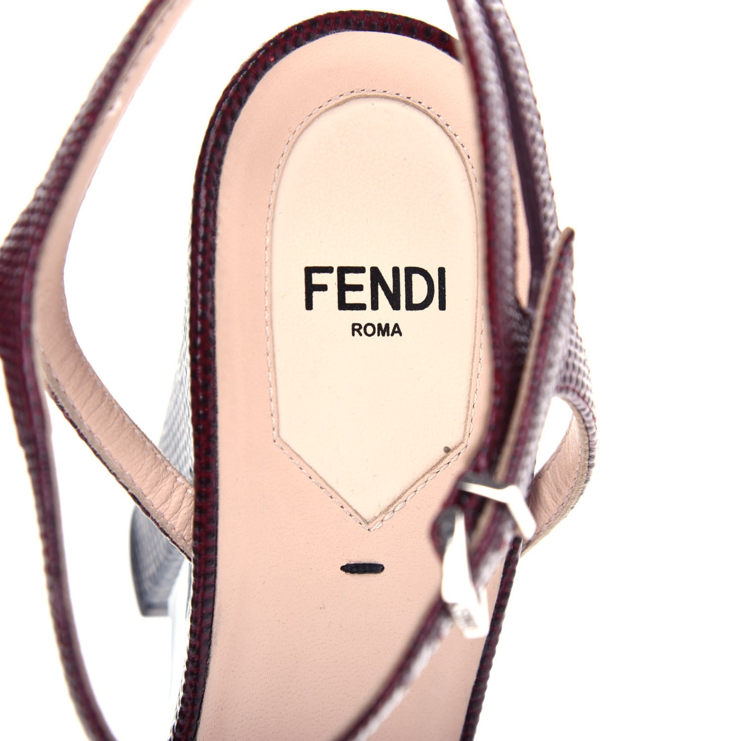 Fendi Calfskin Lizard Embossed Studded Colorblock Sandal 39 Multicolor 8 of 9