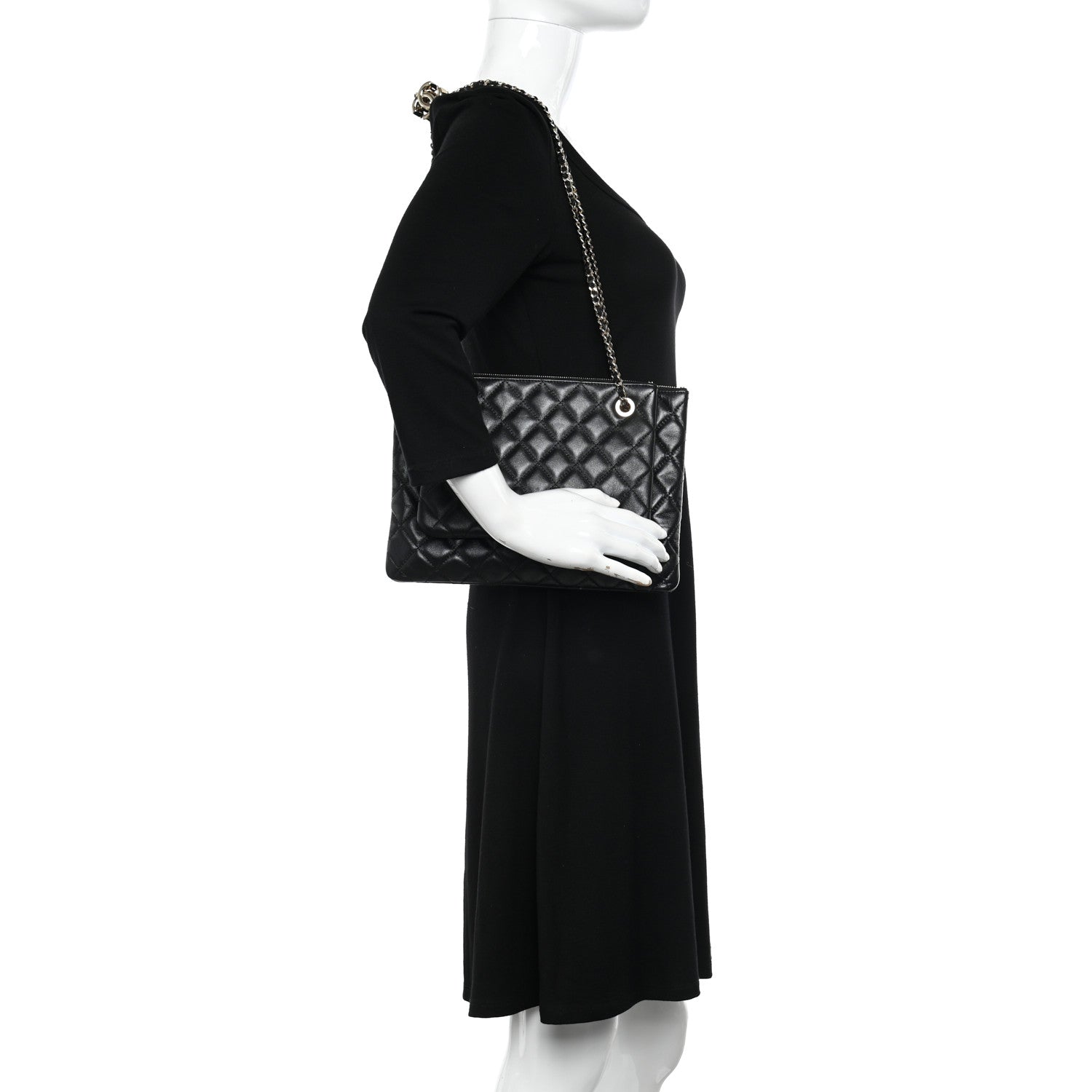 Chanel Shiny Lambskin Quilted Medium Double Case With Strap Black 2 of 11