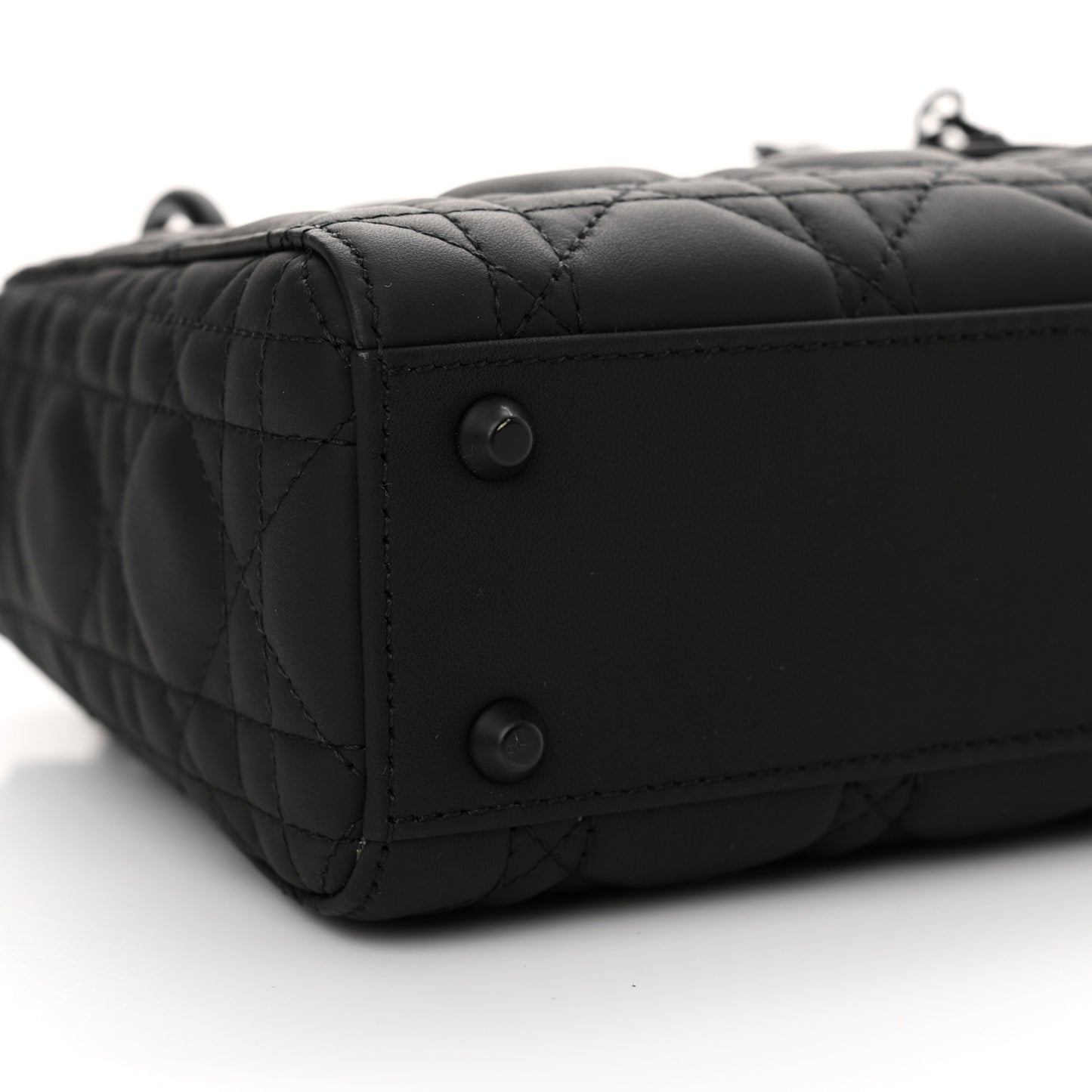 Ultra Matte Calfskin Cannage Mini Lady Dior Black