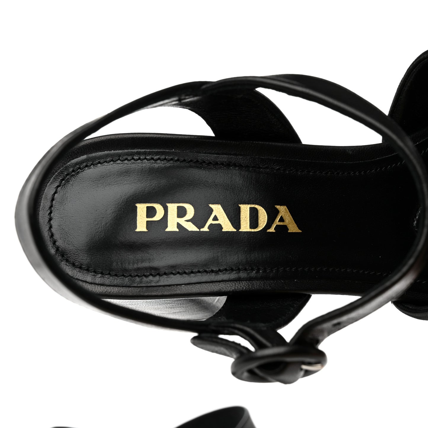 Nappa Logo Quilted Crisscross Platform 20/65mm Sandals 37.5 Black