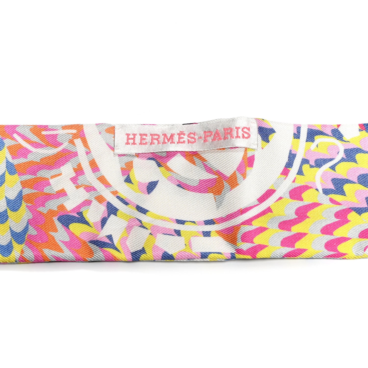 Hermes Silk Ex-Libris Marble Twilly Rose White Bleu 3 of 4