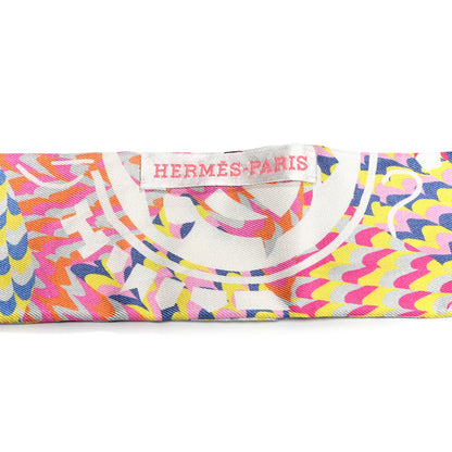 Hermes Silk Ex-Libris Marble Twilly Rose White Bleu 3 of 4
