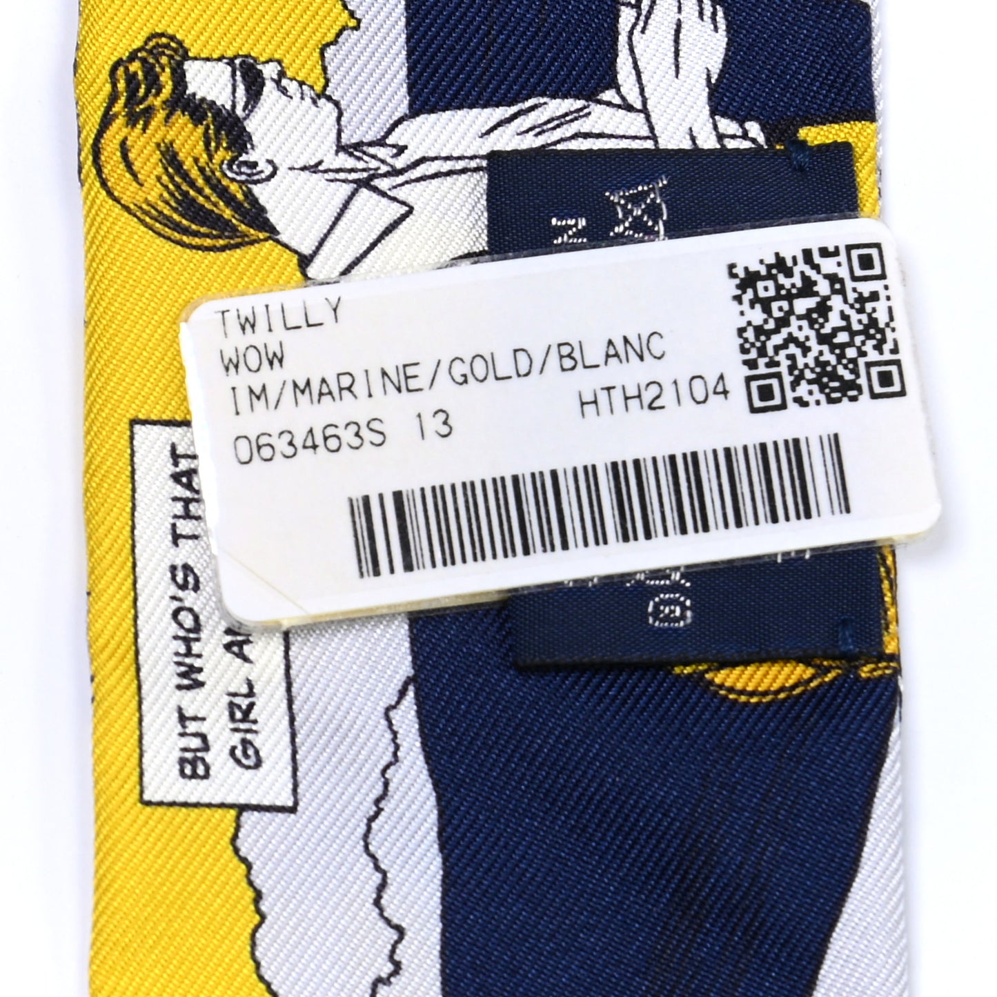 Silk Wow Twilly Marine Gold White
