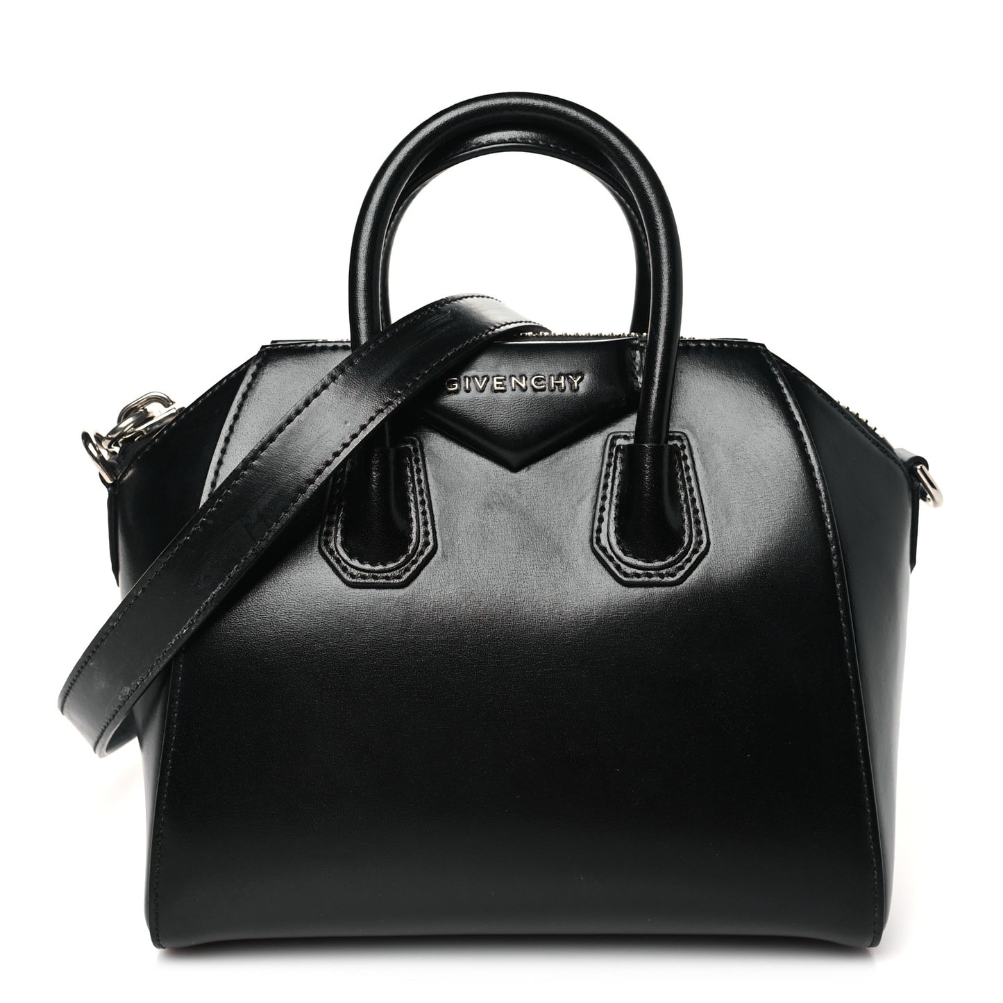 Shiny Lord Calfskin Mini Antigona Black