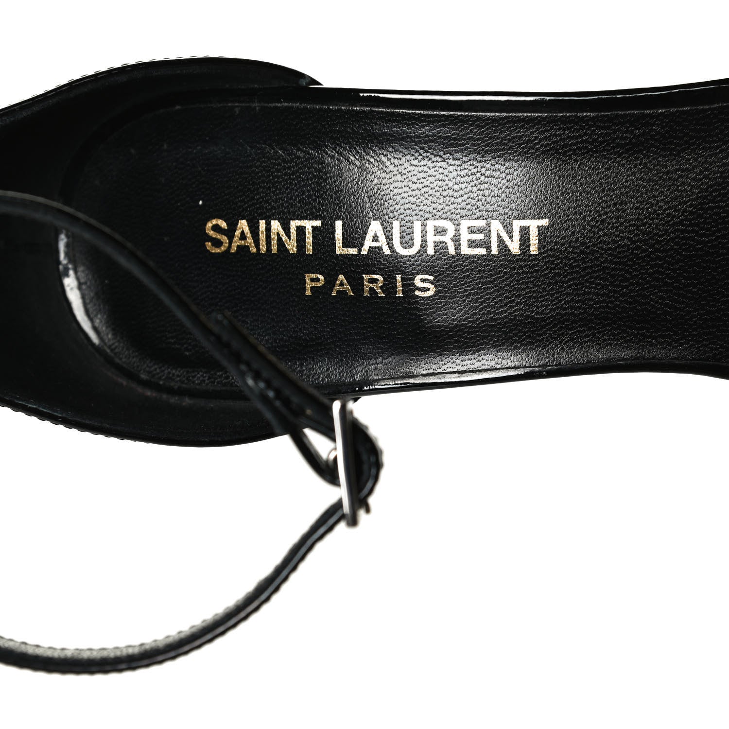 Saint Laurent Calfskin Jane 80 Ankle Strap Sandals 35.5 Black 10 of 11