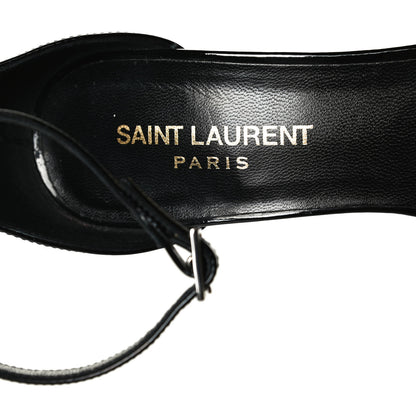 Saint Laurent Calfskin Jane 80 Ankle Strap Sandals 35.5 Black 10 of 11