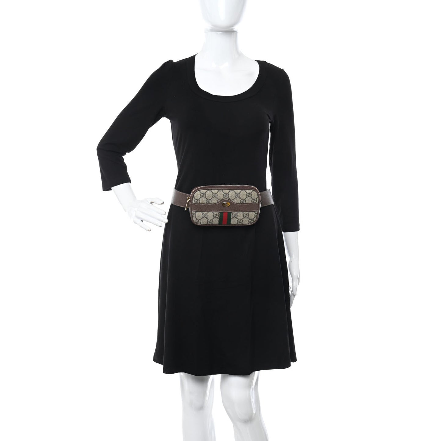 GG Supreme Monogram Ophidia Belted iPhone Case 95 38 Dark Brown