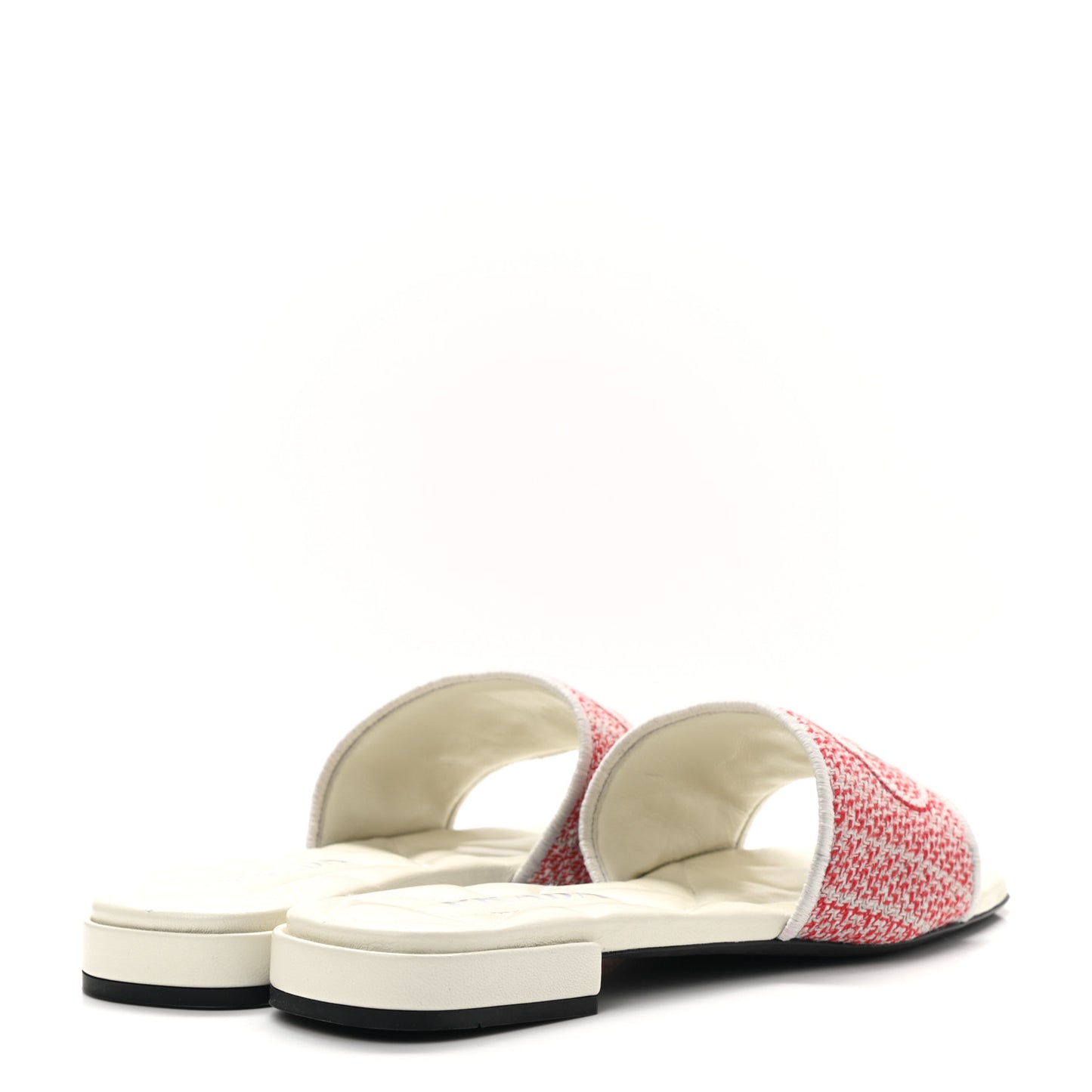 Jacquard Logo Embroidered 10mm Slide Sandals 38.5 Rosso Talco